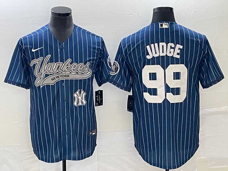 Men%27s New York Yankees #99 Aaron Judge Navy With Patch Cool Base Stitched Baseball Jersey->new york yankees->MLB Jersey